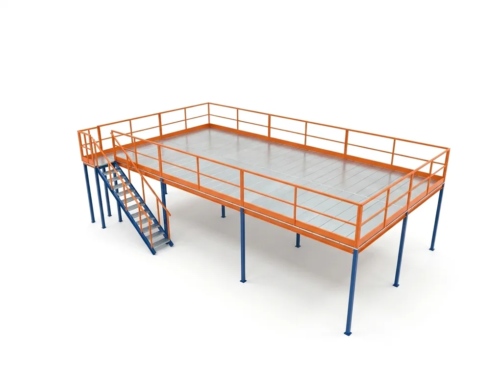 Altillo metálico 11,10 × 5,88 m · 65 m² · 500 kg/m² Azul/Naranja 1