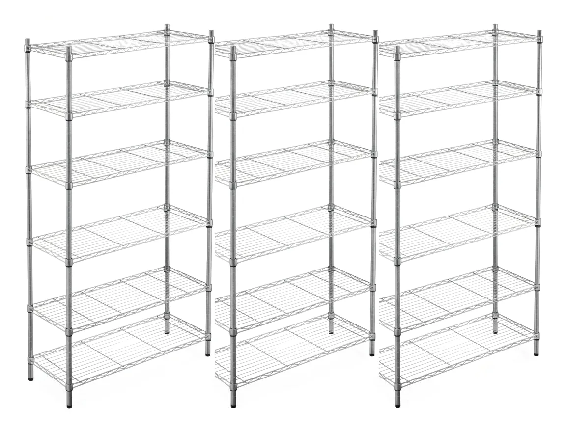 Estantería Garaje 150x75x30 Cromada - 5 Niveles