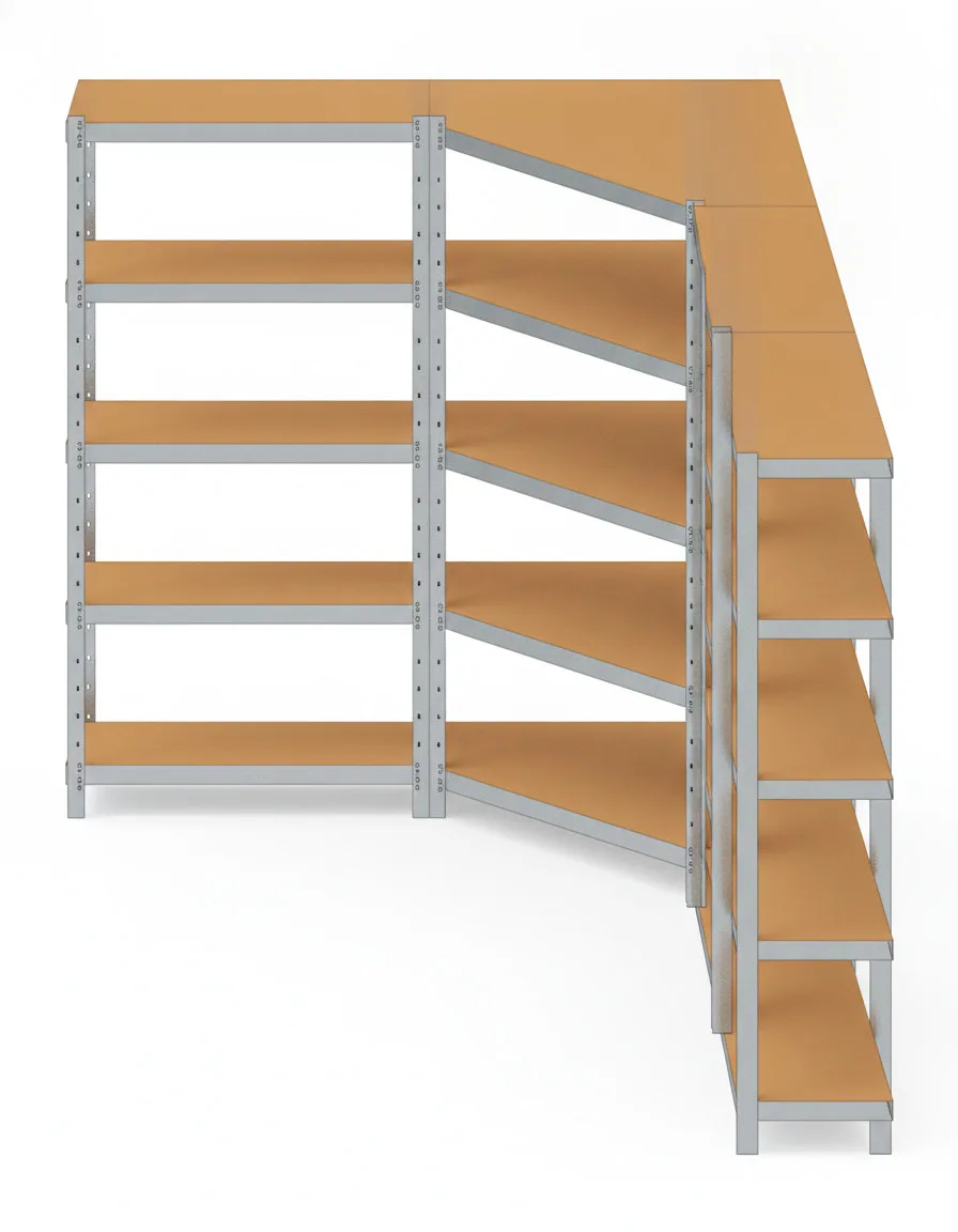 Estantería Garaje en L 180x90x30 Galvanizada 3 Módulos