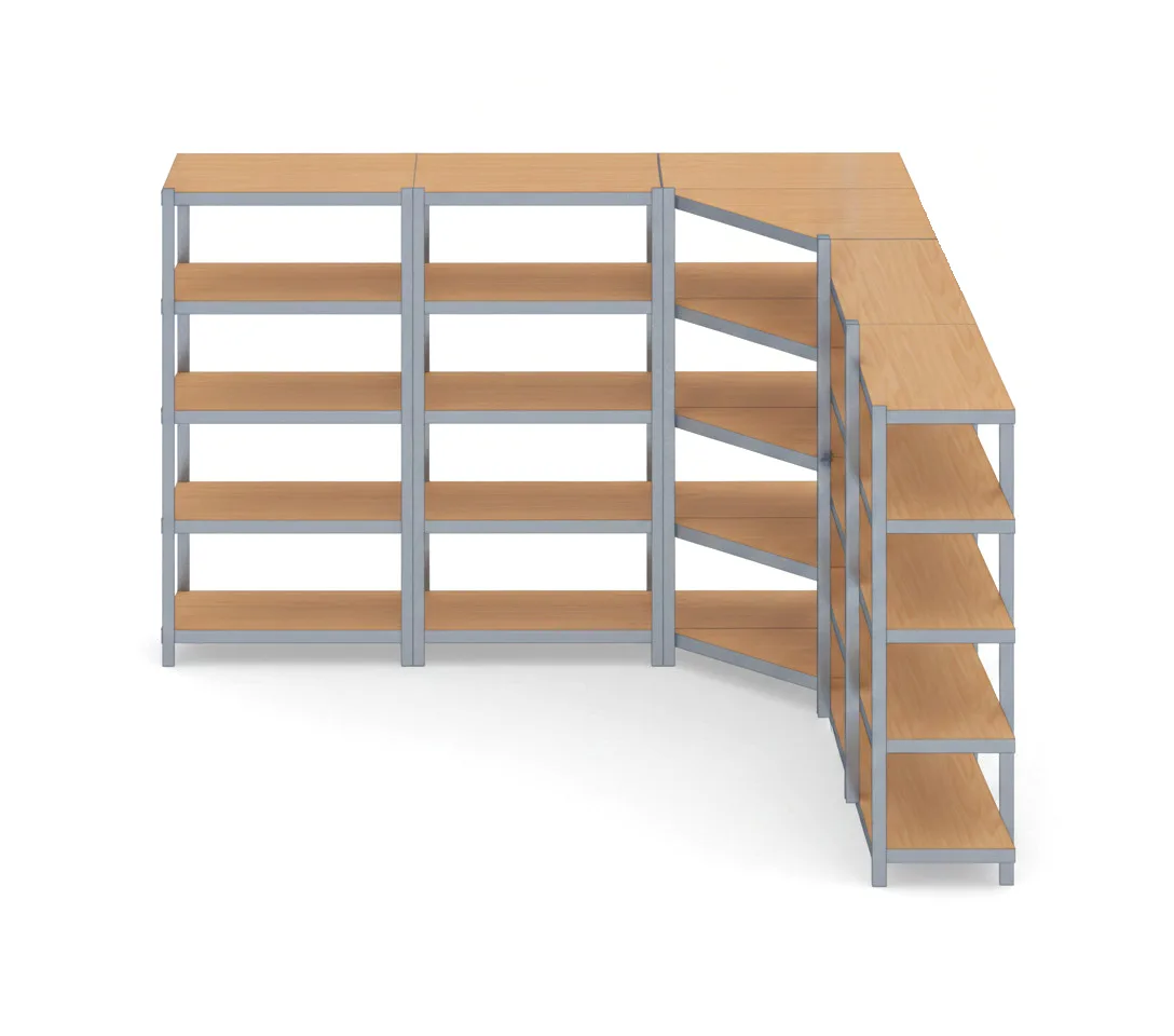Estantería Garaje en L 180x90x40 Galvanizada 4 Módulos