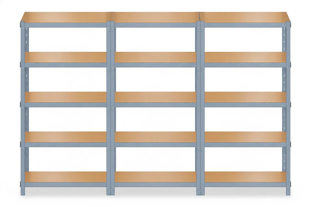 Estantería Garaje 180x90x30 Galvanizada 3 Módulos