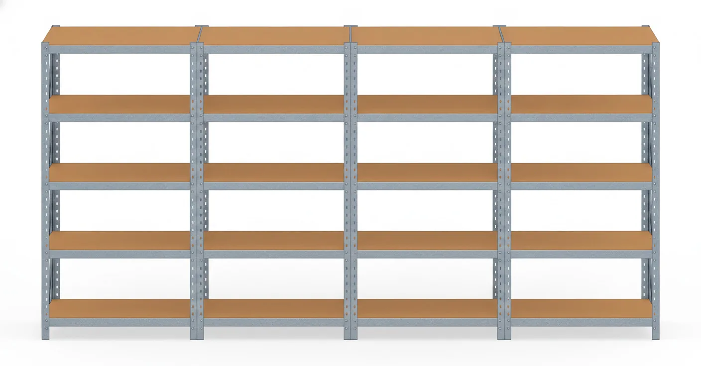 Estantería Garaje 180x90x30 Galvanizada 4 Módulos