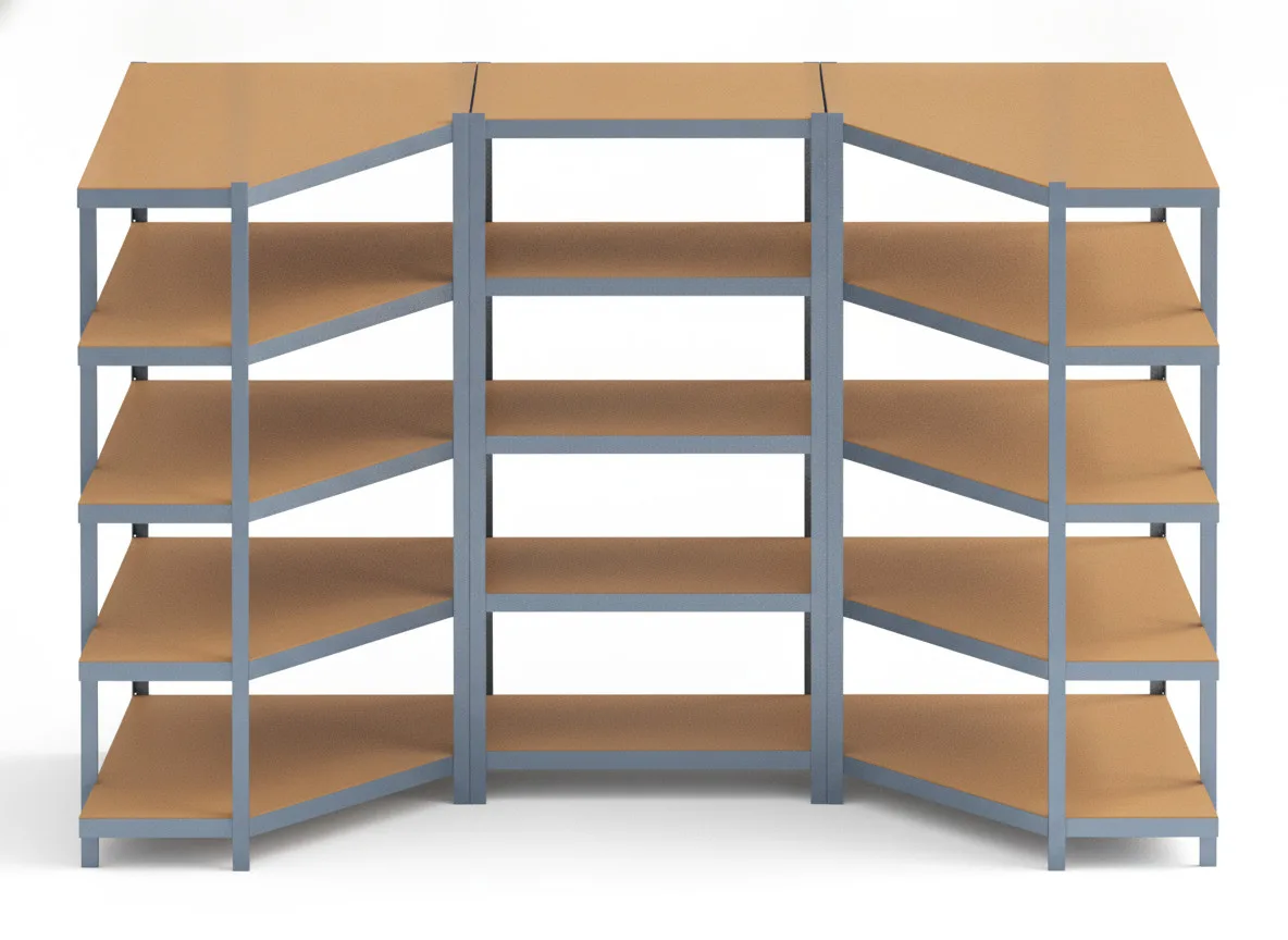 Estantería Garaje en U 180x90x40 Galvanizada 1 Módulo (0+1+0)