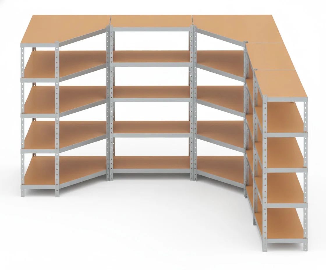 Estantería Garaje en U 180x90x40 Galvanizada 3 Módulos (0+1+2)