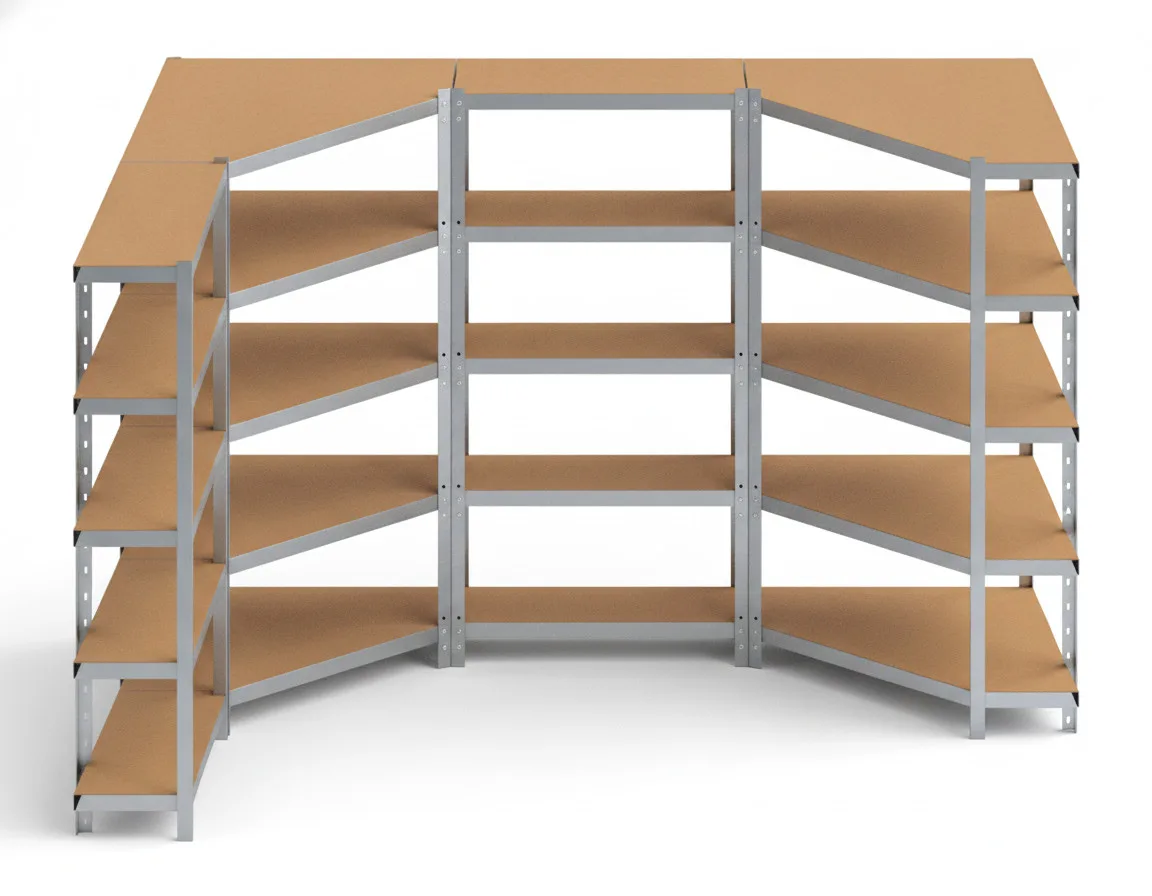 Estantería Garaje en U 180x90x30 Galvanizada 2 Módulos (1+1+0)