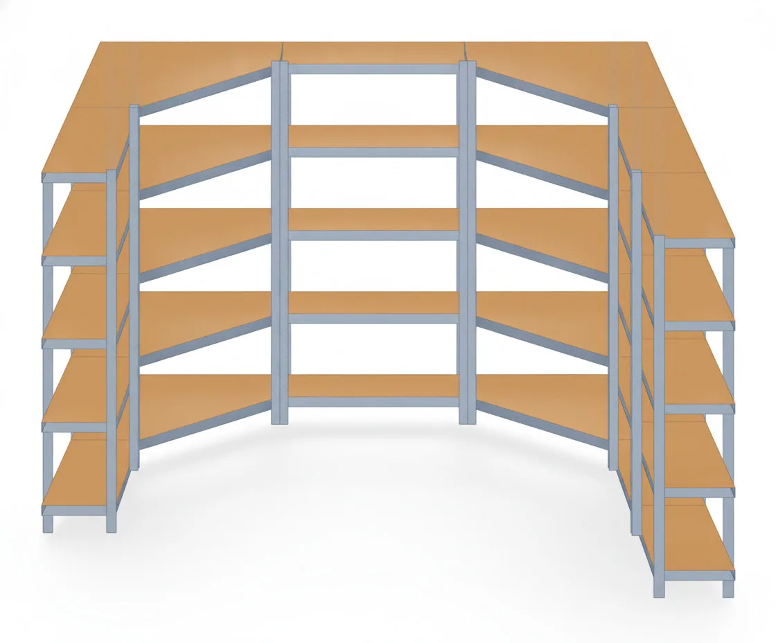 Estantería Garaje en U 180x90x30 Galvanizada 4 Módulos (1+1+2)