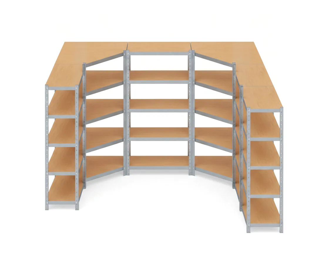 Estantería Garaje en U 180x90x40 Galvanizada 4 Módulos (1+1+2)