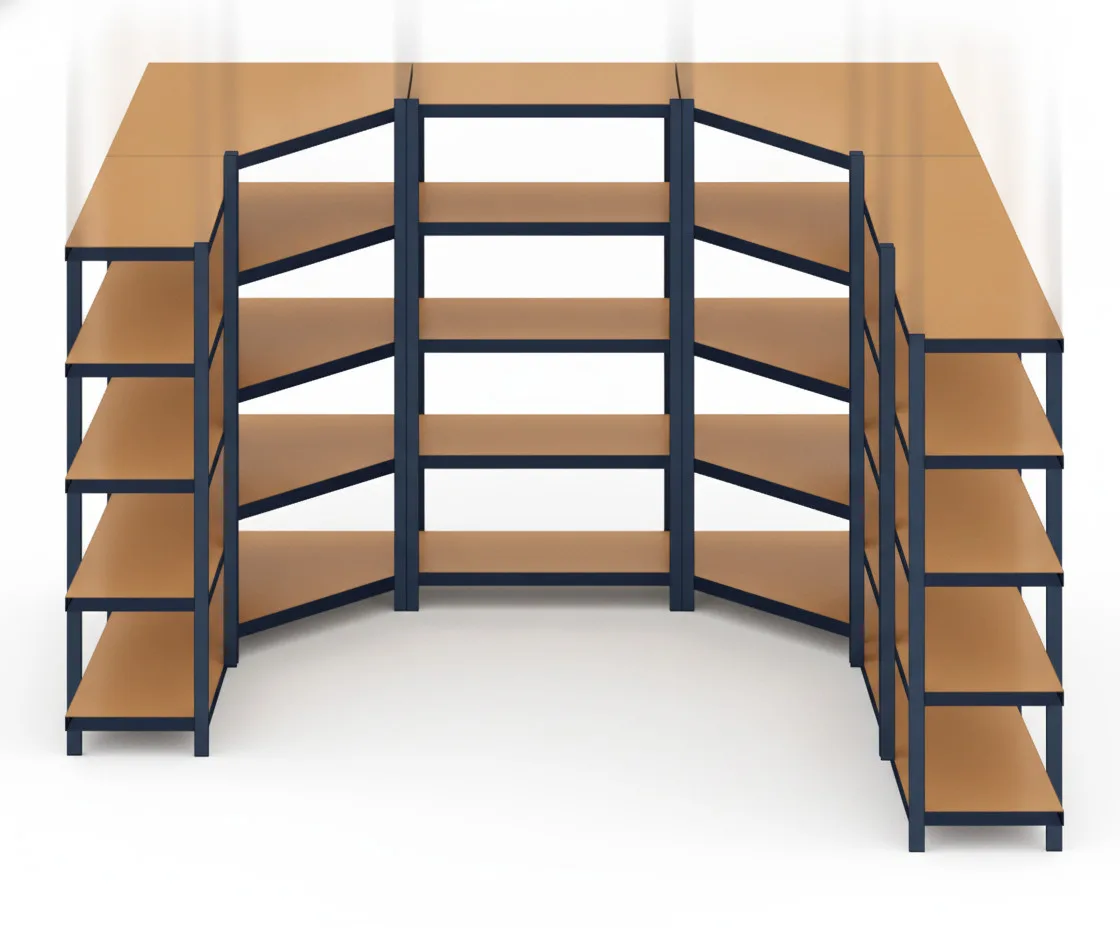 Estantería Garaje 180x90x40 U Negra Mate Carga Ligera