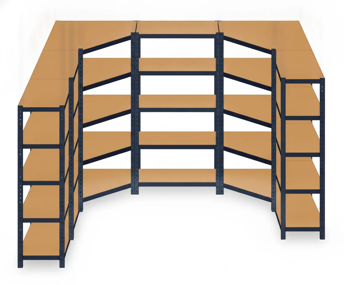 Estantería Garaje 180x90x40 U Negra | Almacenaje Robusto