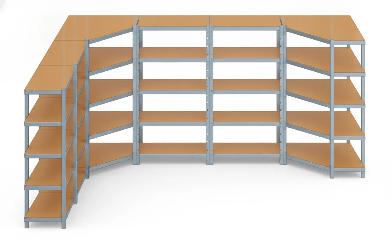 Estantería Garaje en U 180x90x40 Galvanizada 4 Módulos (2+2+0)