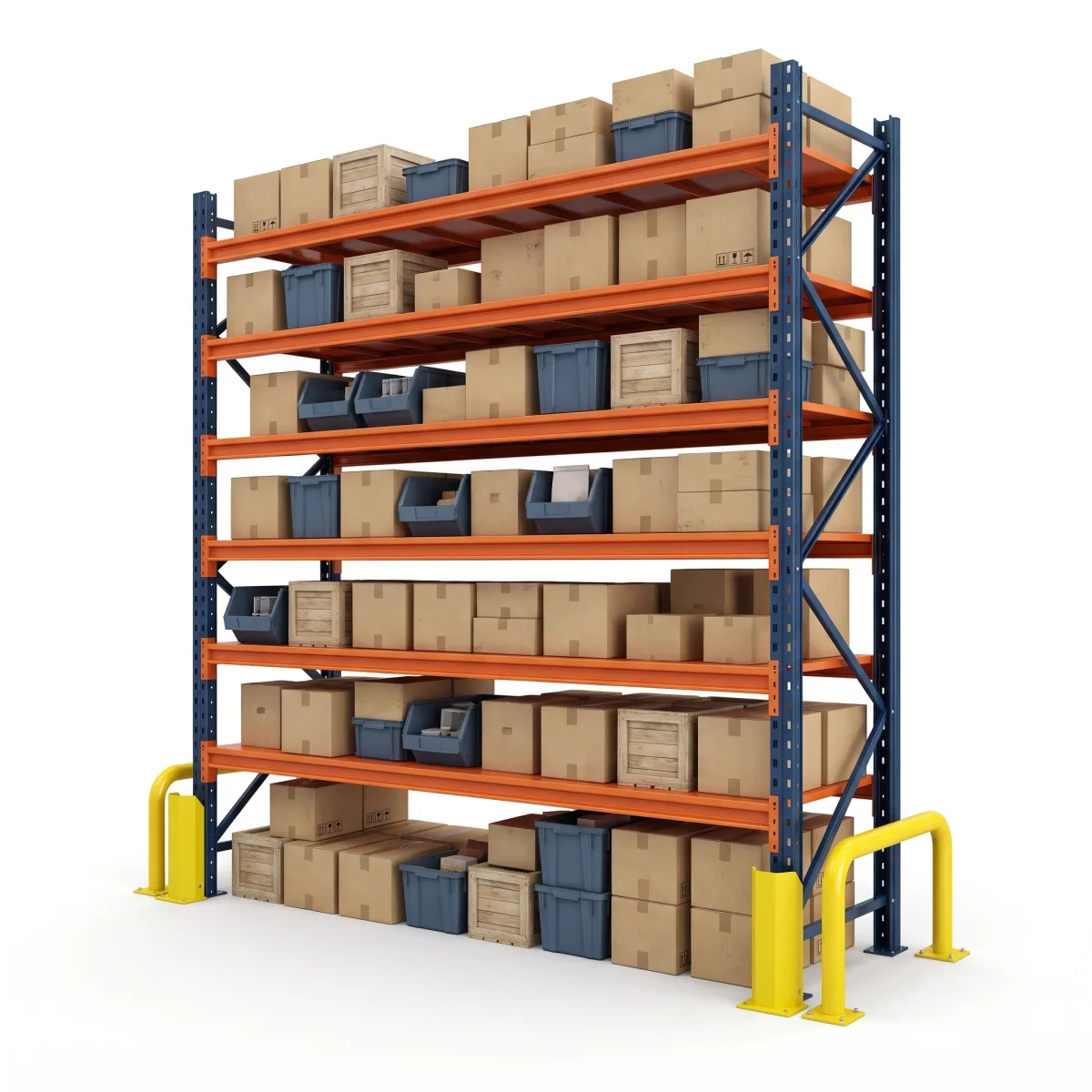Stockage de palettes 1500 kg · 6 niveaux · 353x269x100 cm · 3 palettes Bleu/Orange 4