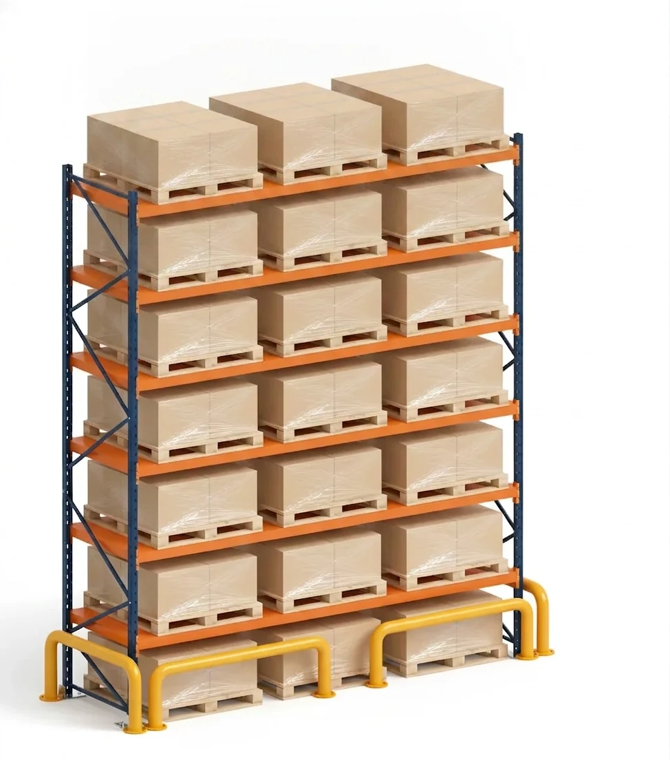 Stockage de palettes 1500 kg · 6 niveaux · 353x269x100 cm · 3 palettes Bleu/Orange 3