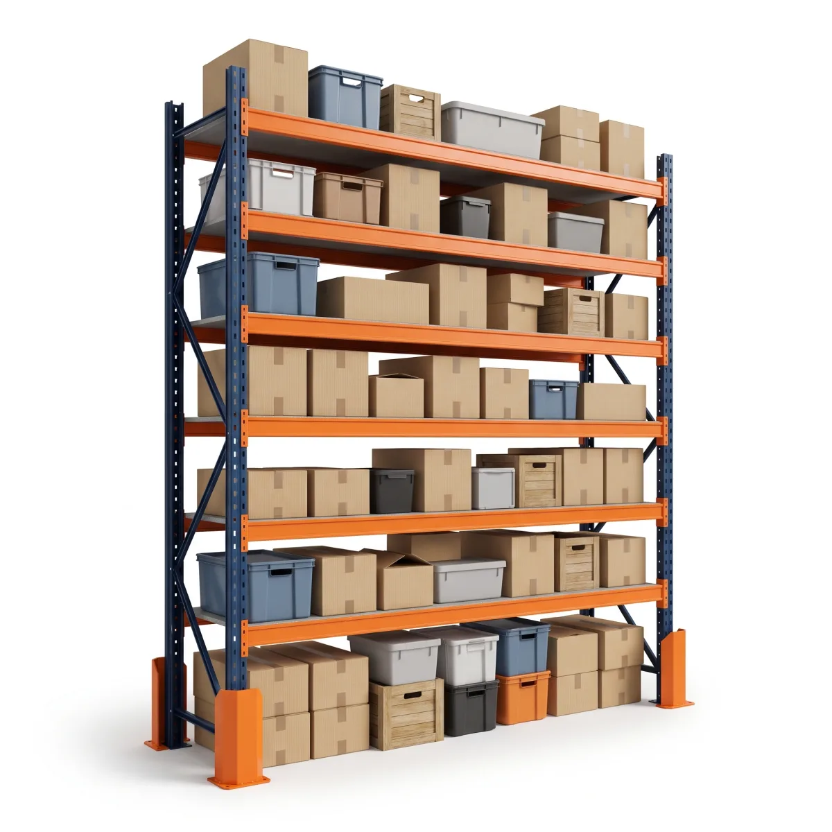 Stockage de palettes 1500 kg · 6 niveaux · 353x269x100 cm · 3 palettes Bleu/Orange 5