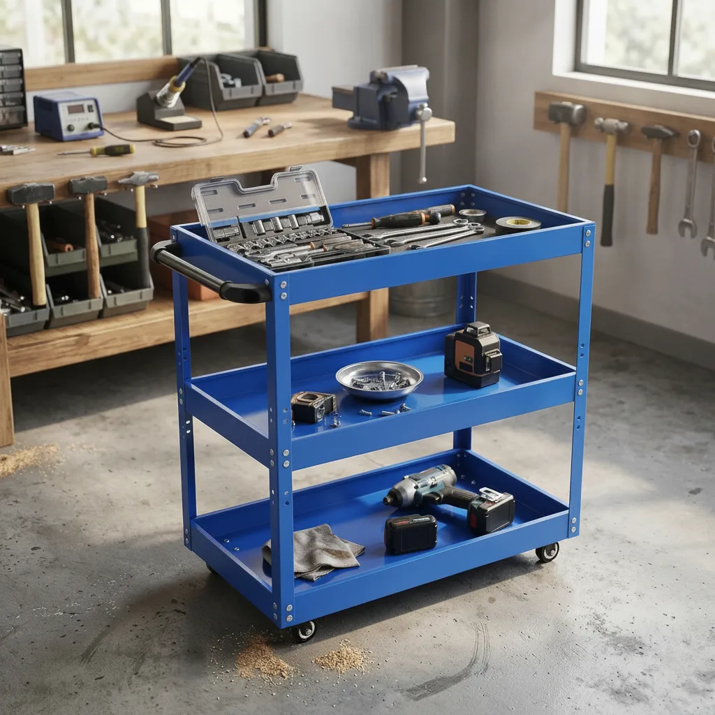 Carrello per Attrezzi Industriale · 3 Ripiani · Blu · 50 kg Blu 2