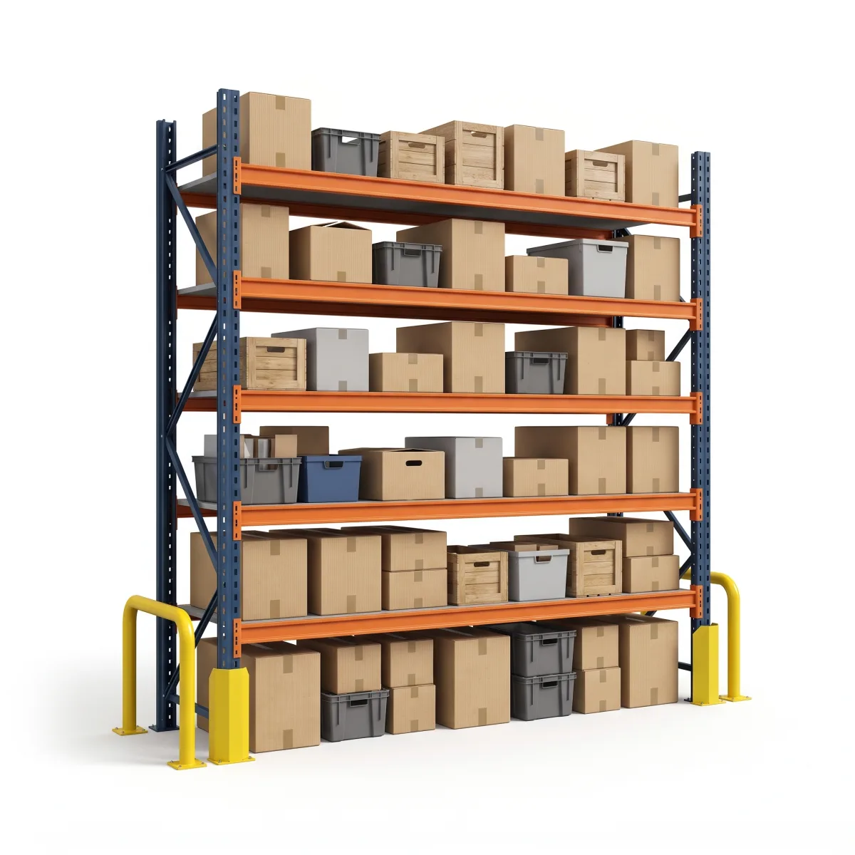 Étagère Métallique Industrielle 1500 kg · 5 Niveaux · 300x269 cm Bleu/Orange 4
