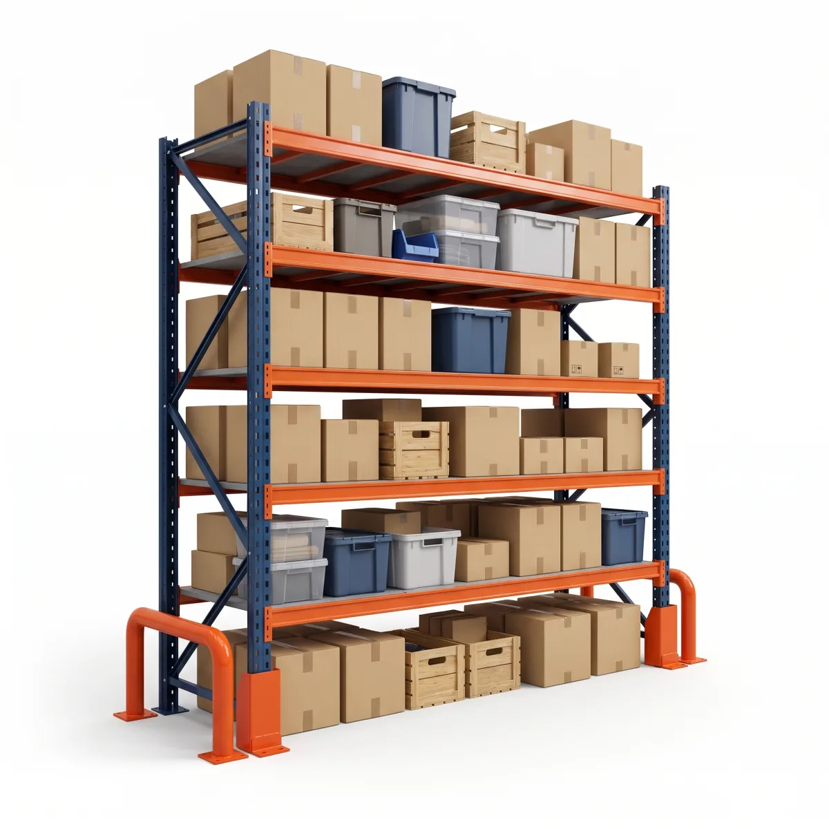 Étagère Métallique Industrielle 1500 kg · 5 Niveaux · 300x269 cm Bleu/Orange 7