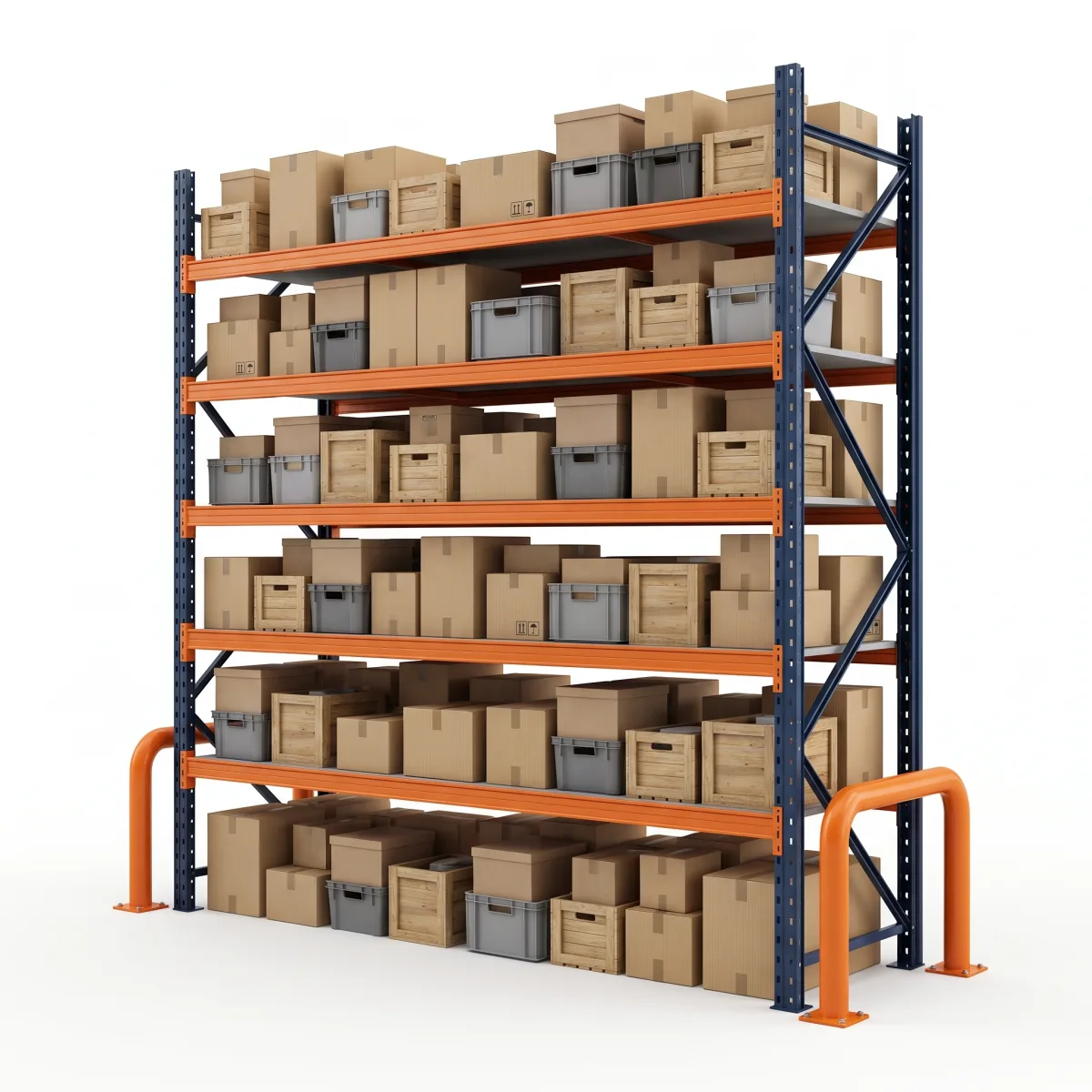 Étagère Métallique Industrielle 1500 kg · 5 Niveaux · 300x269 cm Bleu/Orange 6