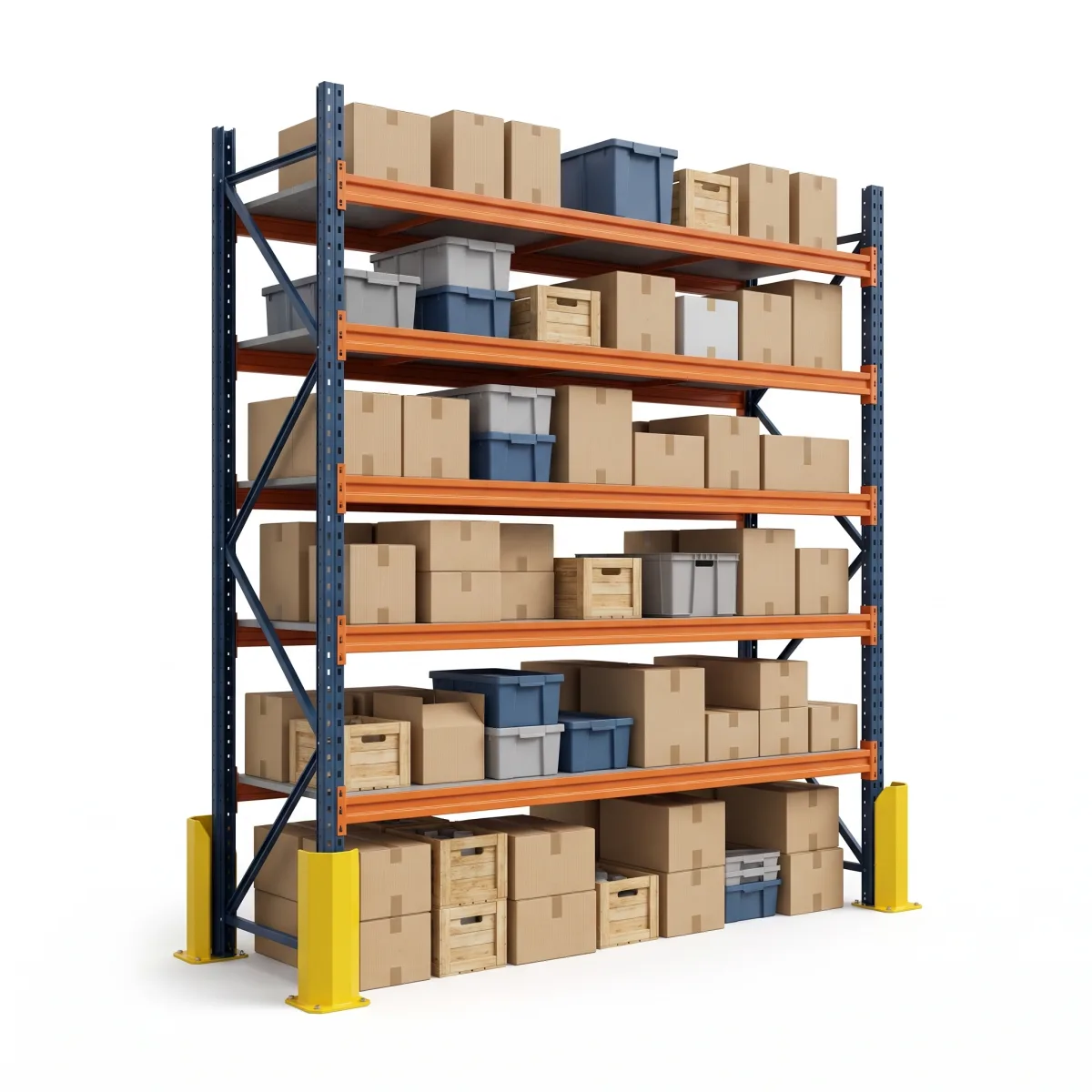 Étagère Métallique Industrielle 1500 kg · 5 Niveaux · 300x269 cm Bleu/Orange 2
