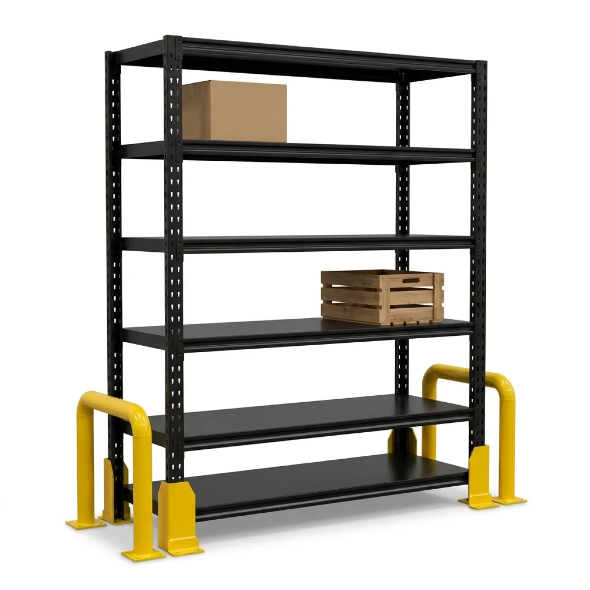 Scaffalatura in Ferro Industriale 275 kg · 180x120x60 cm · Nero Nero 5