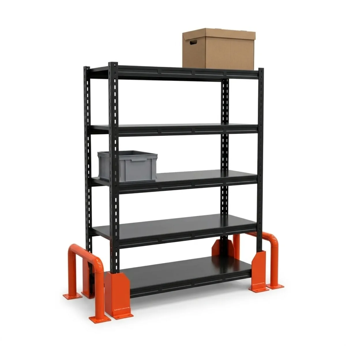 Scaffalatura in Ferro Industriale 275 kg · 180x120x60 cm · Nero Nero 8