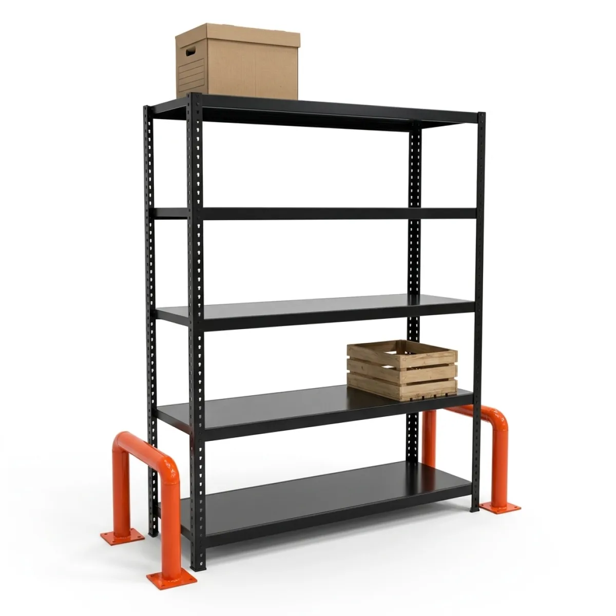 Scaffalatura in Ferro Industriale 275 kg · 180x120x60 cm · Nero Nero 7