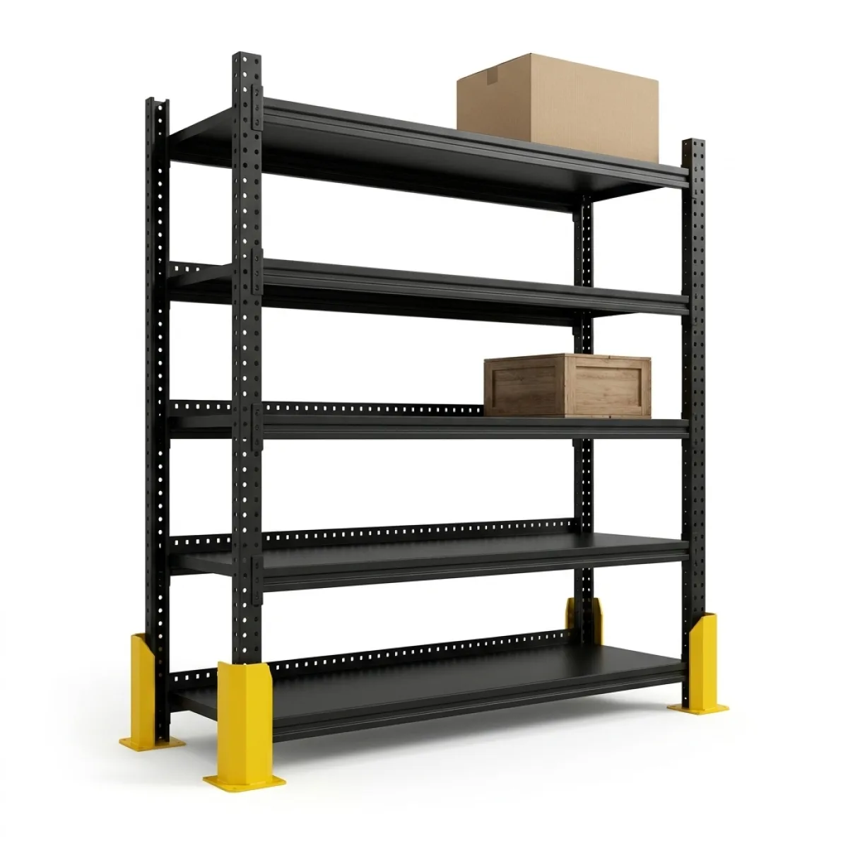 Scaffalatura in Ferro Industriale 275 kg · 180x120x60 cm · Nero Nero 3