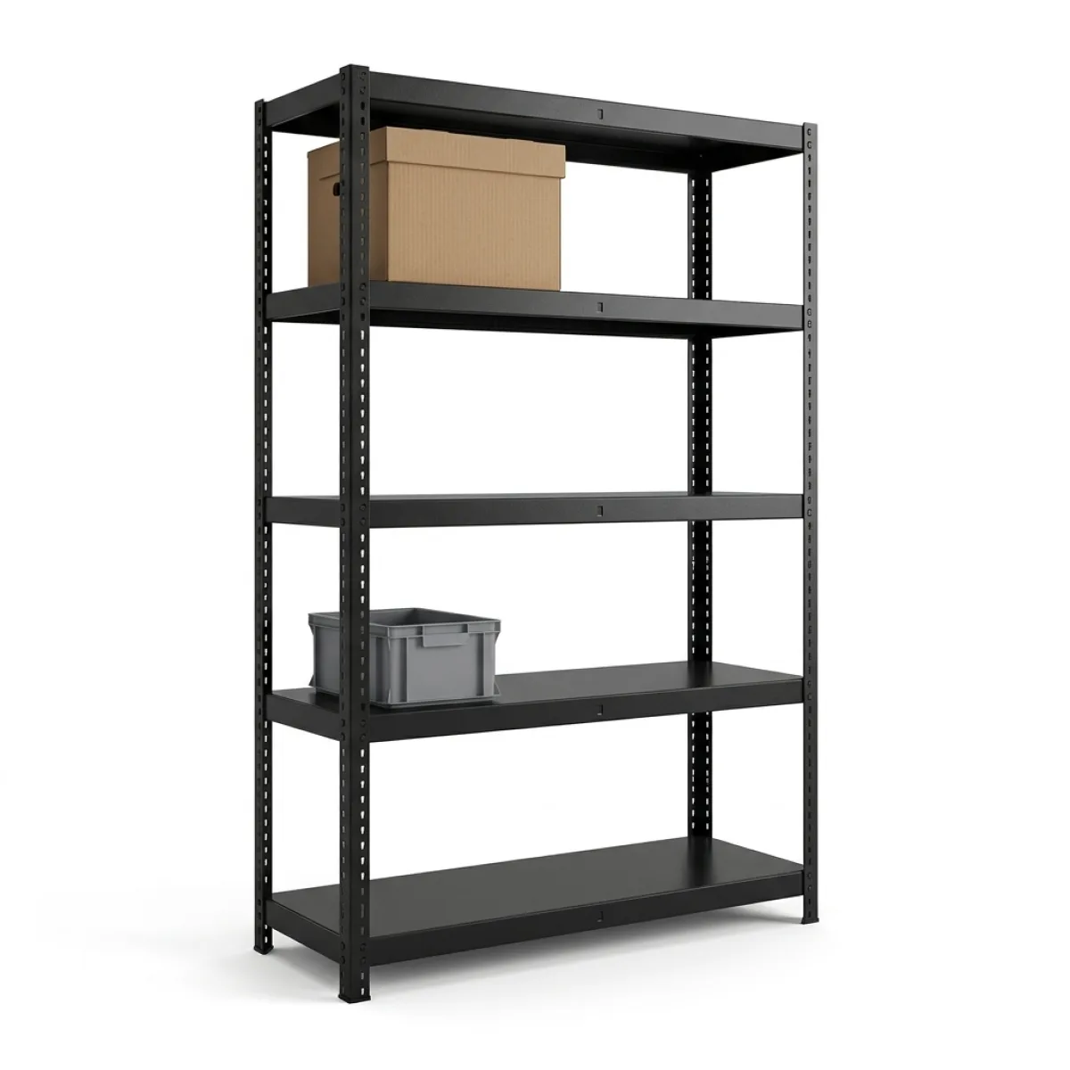 Estante Industrial para Armazém 275 kg · 180x120x60 cm · Preto