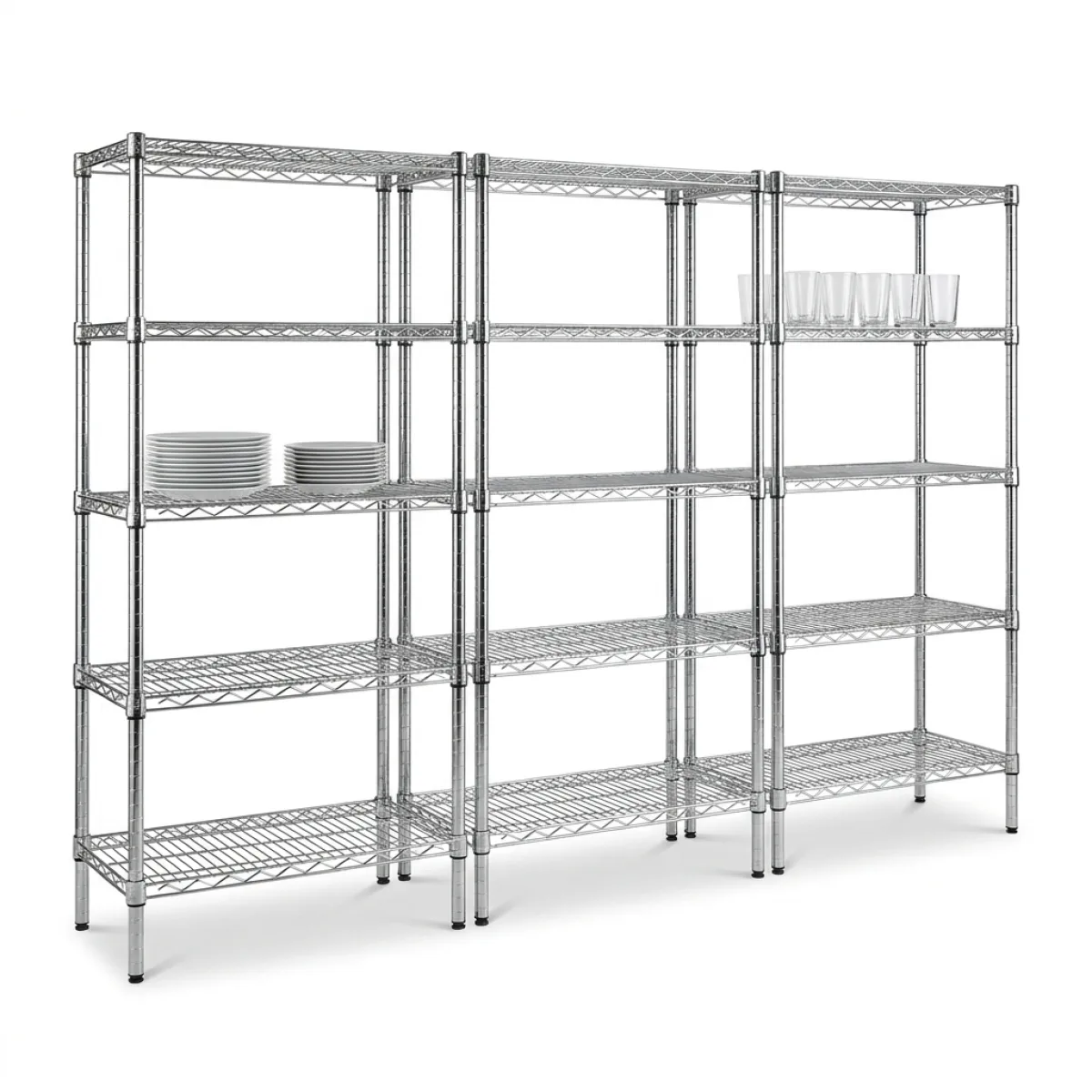 Estante Cromada Aruak 3 Módulos · 180x90x40 cm · 150 kg