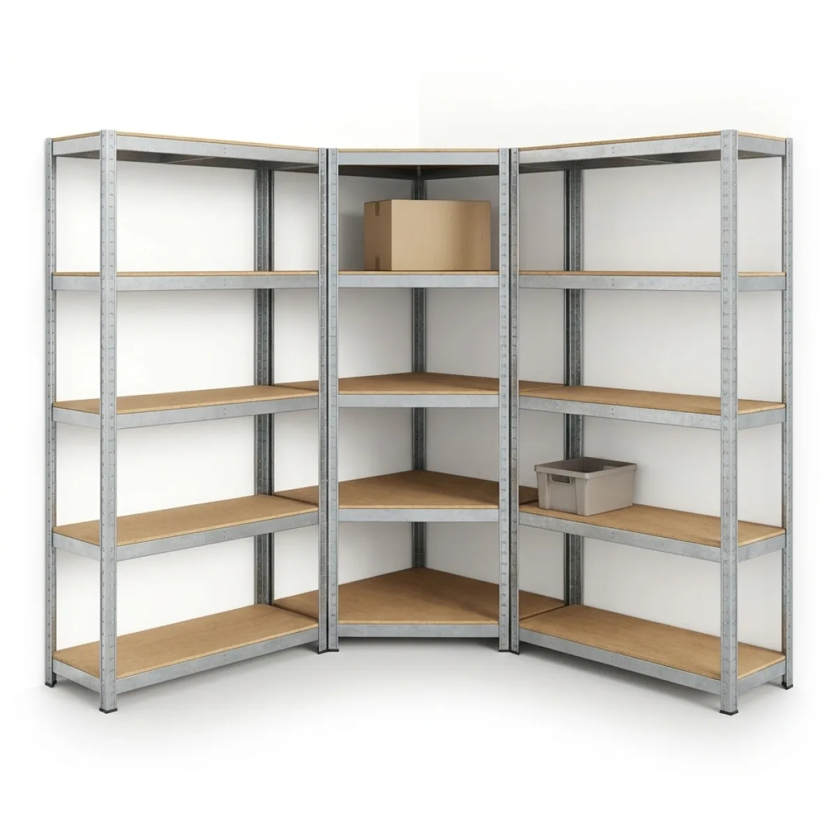 Estante Metálica Desmontável em L Direita 2 Módulos · 180x90x40 cm