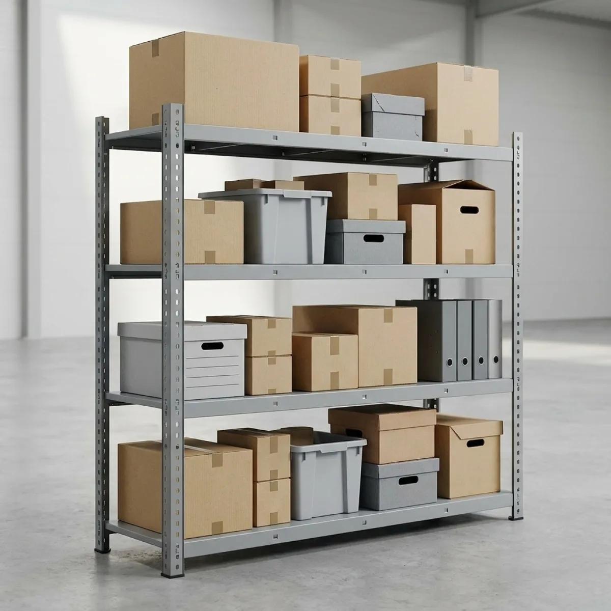 Scaffale in Ferro Componibile 300 kg · 4 Livelli · 180x180x60 cm Grigio 9