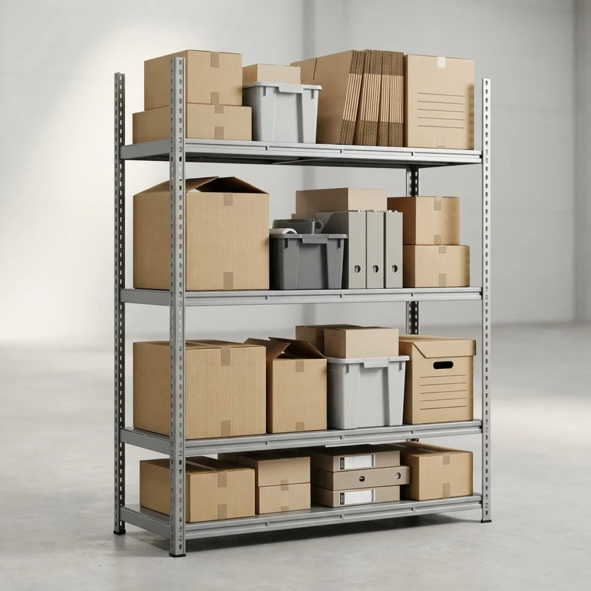 Scansia in Metallo per Magazzino 300 kg · 4 Livelli · 180x120x60 cm Grigio 9
