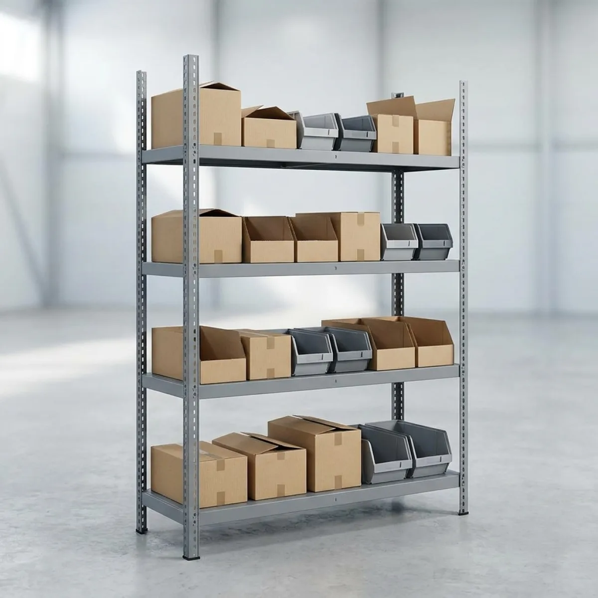 Scansia in Metallo per Magazzino 300 kg · 4 Livelli · 180x120x60 cm Grigio 10