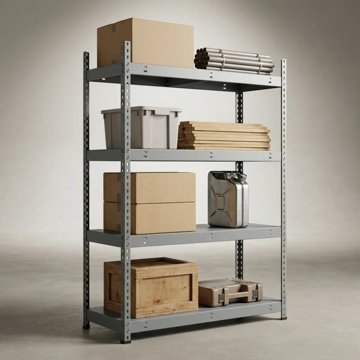 Scansia in Metallo per Magazzino 300 kg · 4 Livelli · 180x120x60 cm Grigio 11