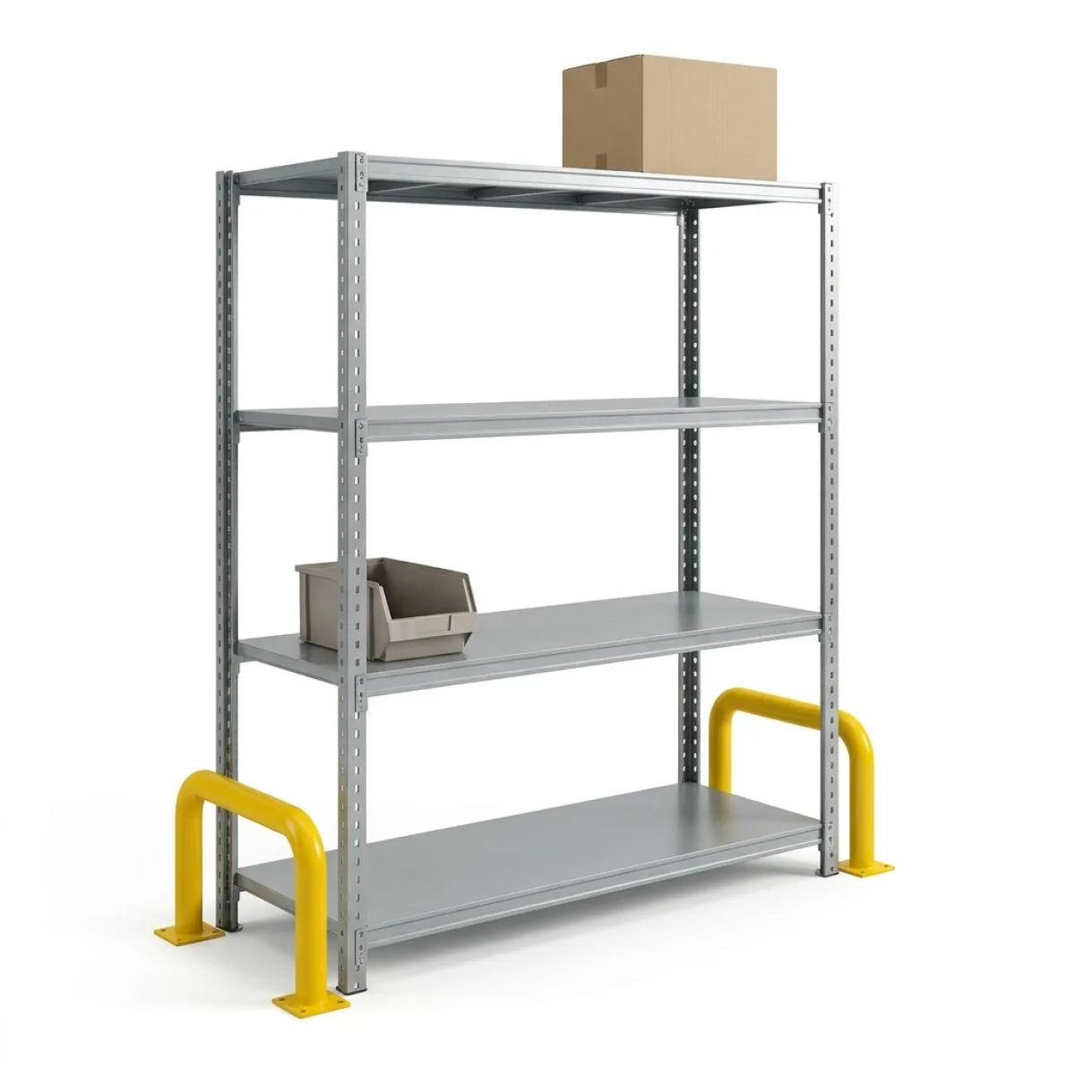 Scansia in Metallo per Magazzino 300 kg · 4 Livelli · 180x120x60 cm Grigio 4