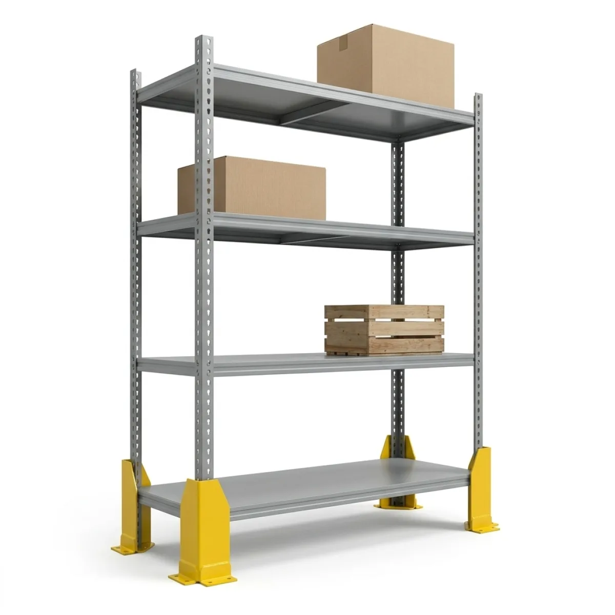 Scansia in Metallo per Magazzino 300 kg · 4 Livelli · 180x120x60 cm Grigio 3