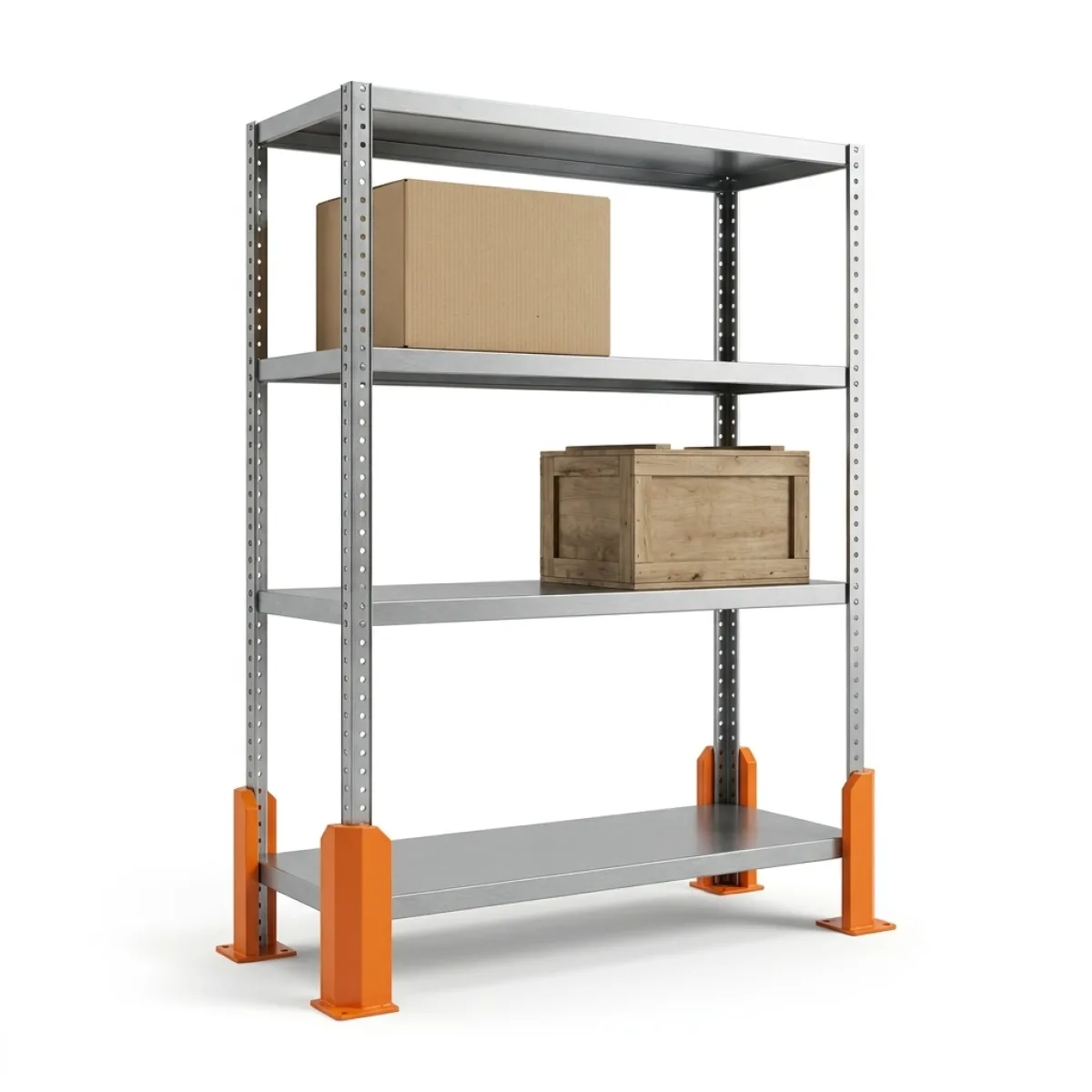 Scansia in Metallo per Magazzino 300 kg · 4 Livelli · 180x120x60 cm Grigio 6