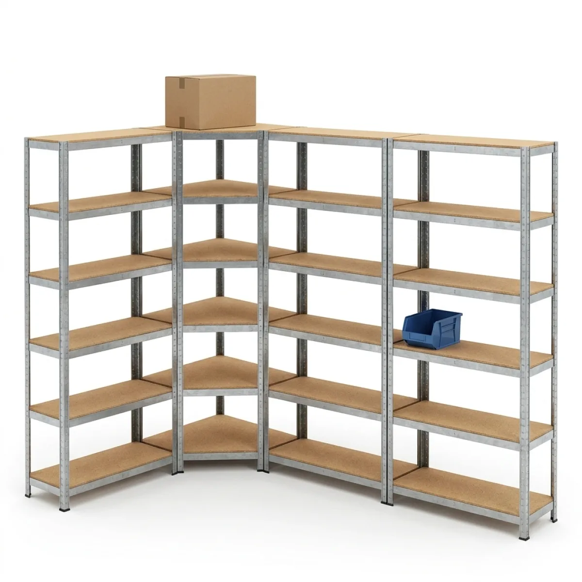 Estante Industrial para Loja em L Direita 3 Módulos · 180x90x30 cm