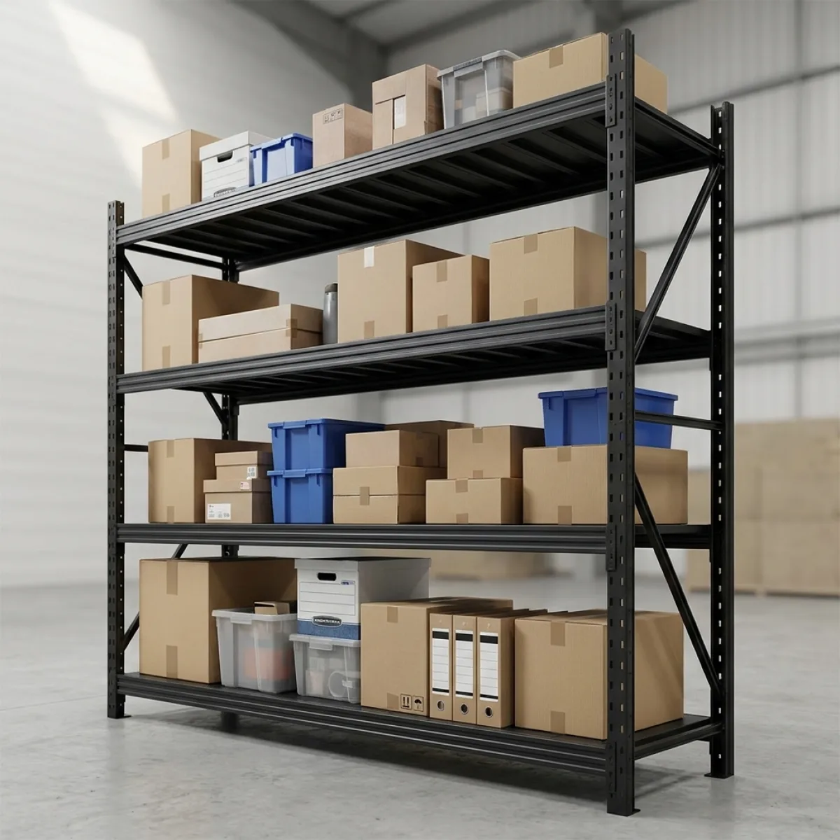 Scaffalatura Picking per Magazzino 200 kg · 200x200x60 cm · Nero Nero 9