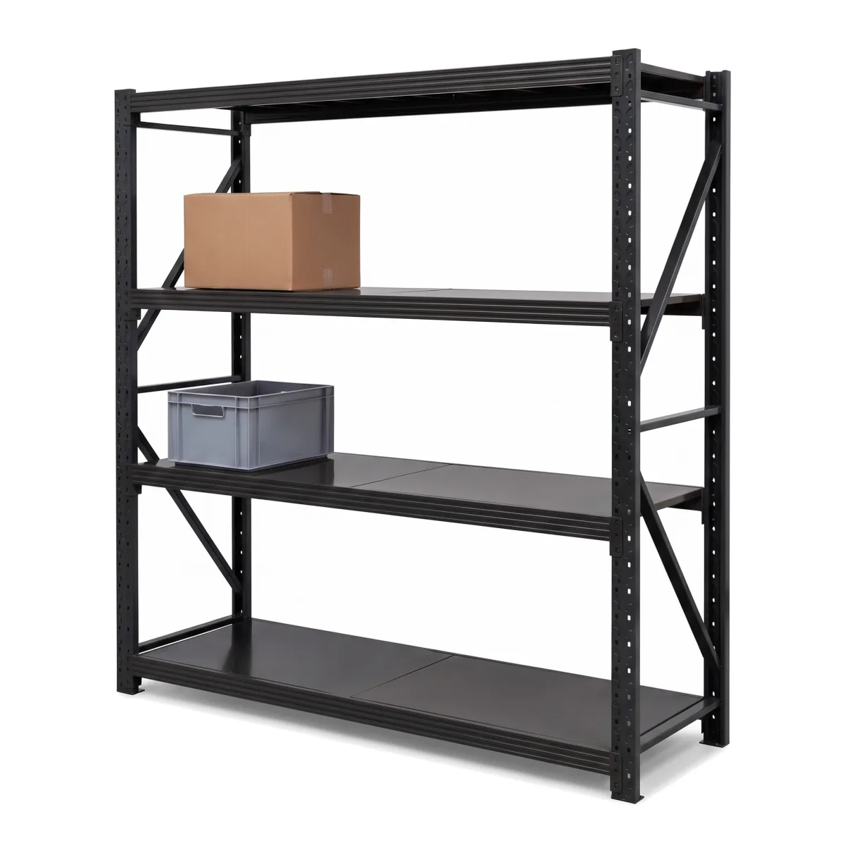 Scaffalatura Picking per Magazzino 200 kg · 200x200x60 cm · Nero