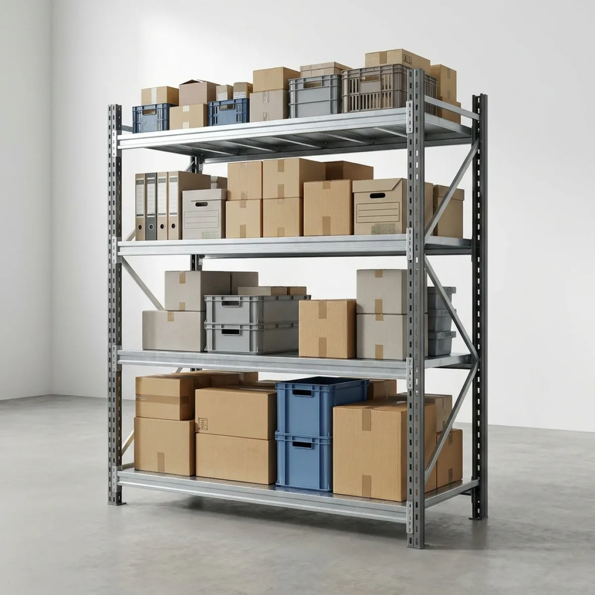 Scaffali per Carichi Pesanti 600 kg · 4 Livelli · 180x150x60 cm Grigio/Argento 9