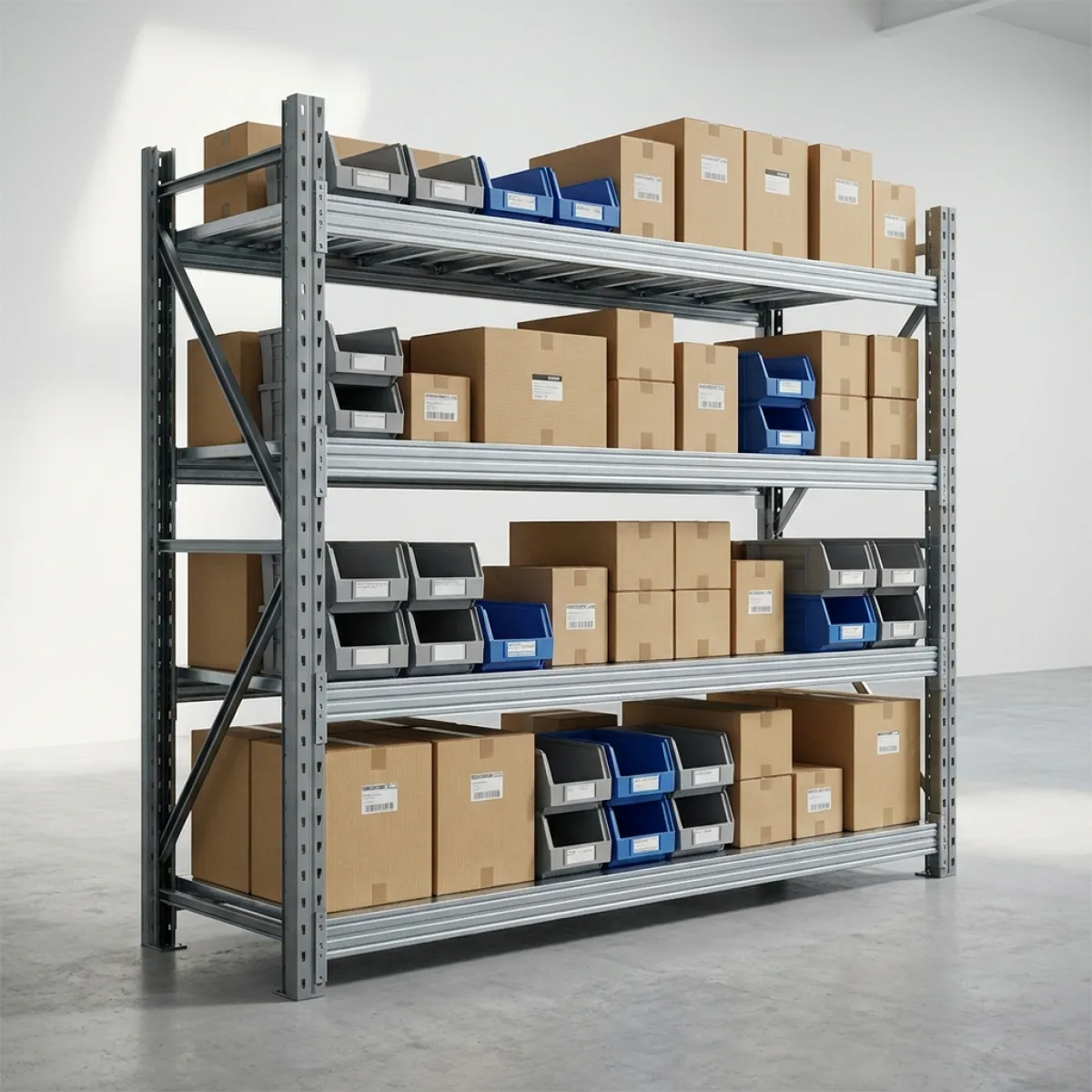Scaffali per Carichi Pesanti 600 kg · 4 Livelli · 180x150x60 cm Grigio/Argento 10