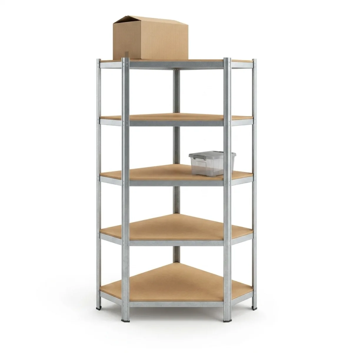 Prateleira de Canto Industrial · 180x90x40 cm · 175 kg · Galvanizado