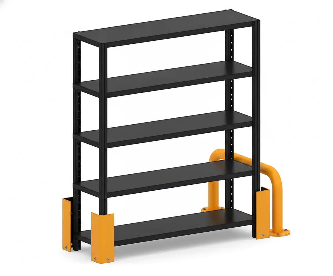 Scaffalature in Metallo Industriali 275 kg · 180x120x45 cm · Nero Nero 8