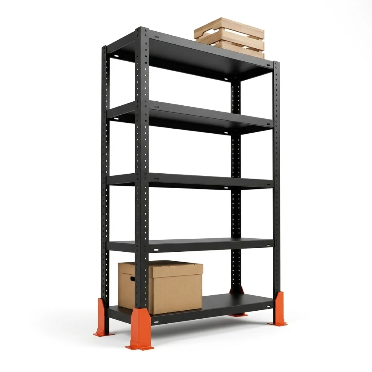 Scaffalature in Metallo Industriali 275 kg · 180x120x45 cm · Nero Nero 6