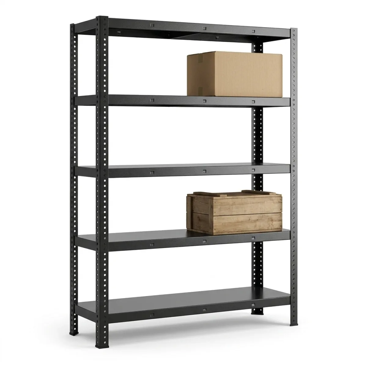 Estante de Metal para Armazém 275 kg · 180x120x45 cm · Preto