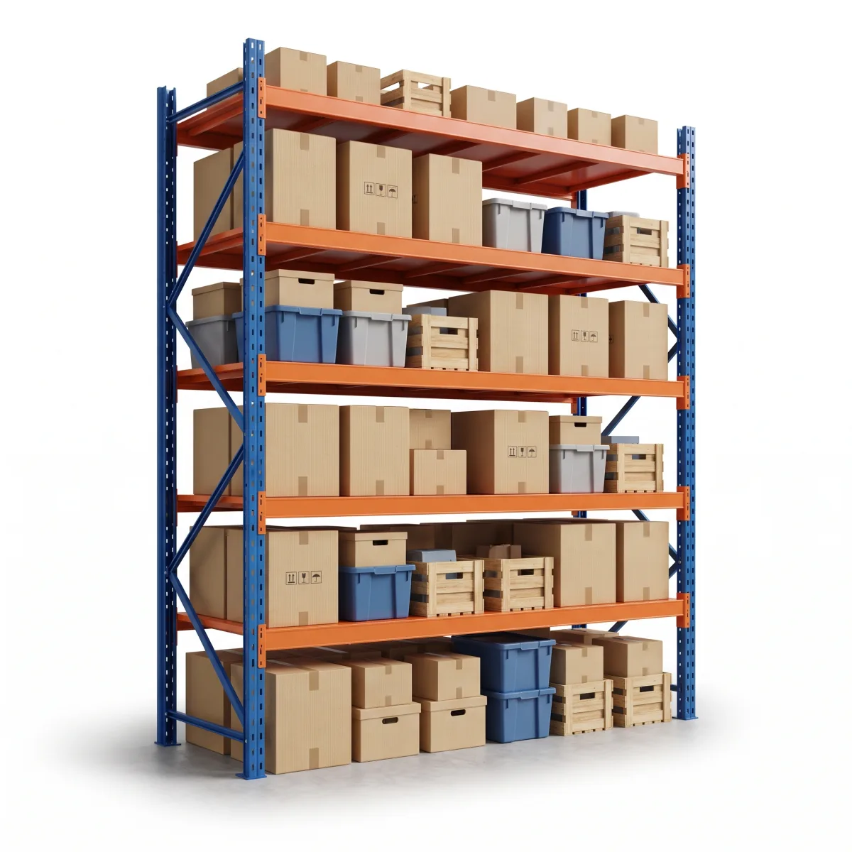 Étagère de Palettisation Conventionnelle 1000 kg · 5 Niveaux · 300x184 Bleu/Orange 14