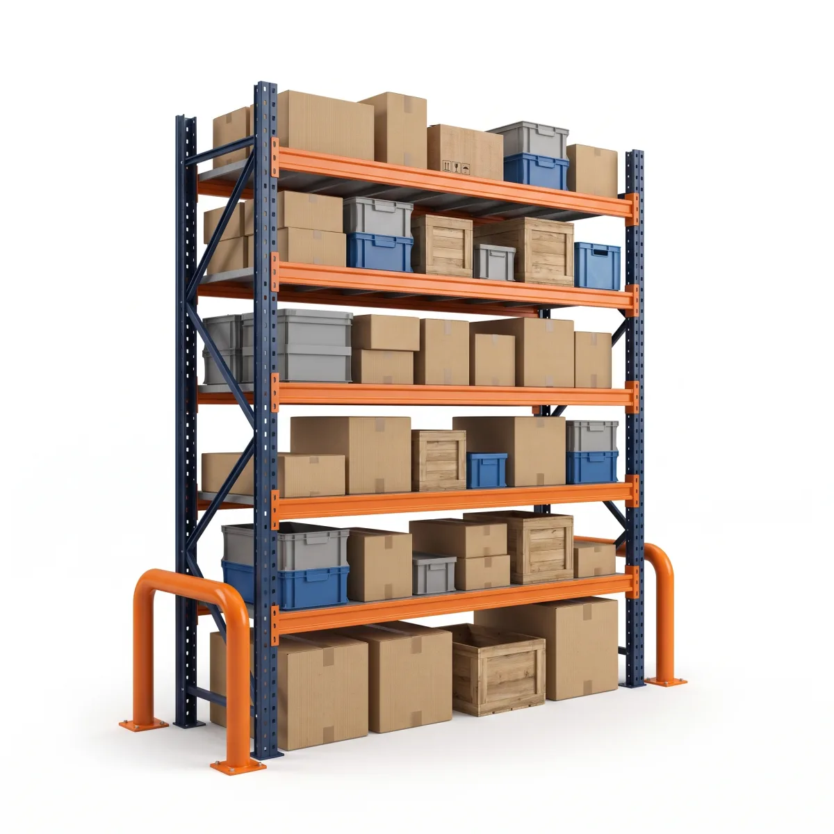 Étagère de Palettisation Conventionnelle 1000 kg · 5 Niveaux · 300x184 Bleu/Orange 6