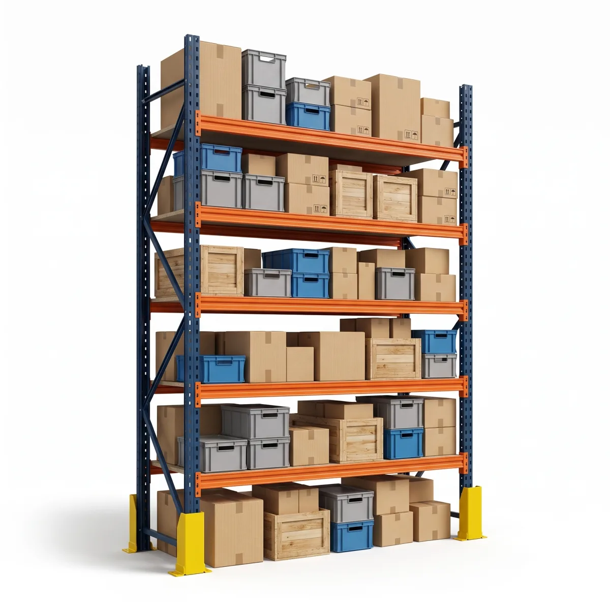 Étagère de Palettisation Conventionnelle 1000 kg · 5 Niveaux · 300x184 Bleu/Orange 2