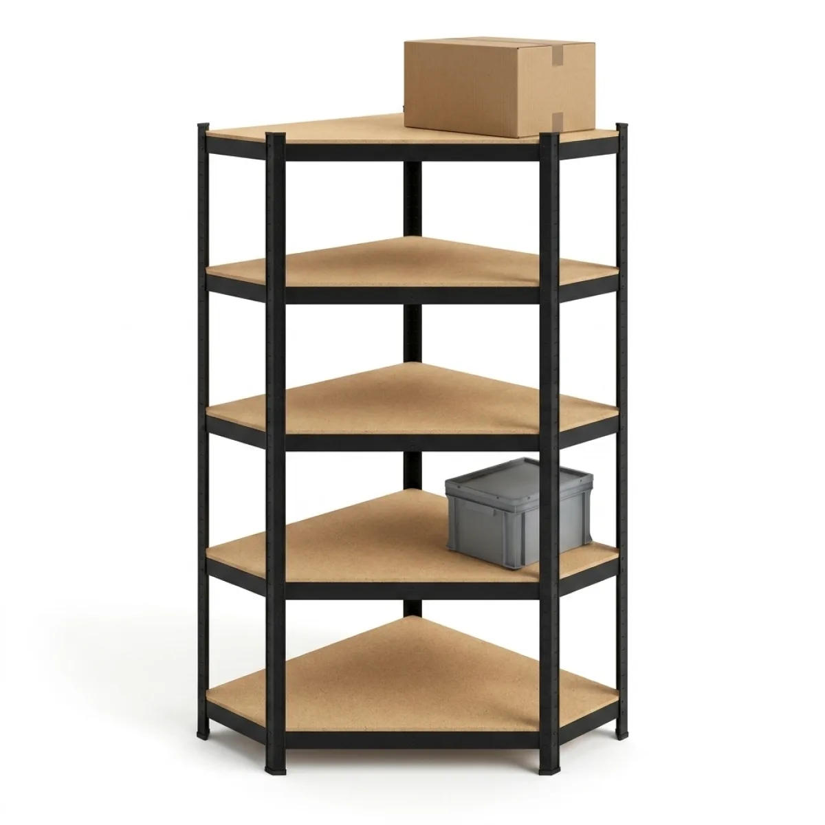 Estante em L Industrial · 180x90x40 cm · 175 kg · Preto Fosco