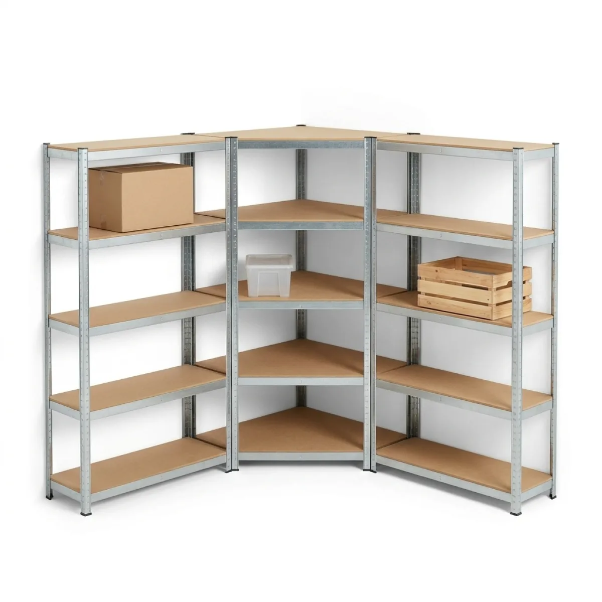 Prateleira de Aço Galvanizado em L Direita 2 Módulos · 180x90x30 cm